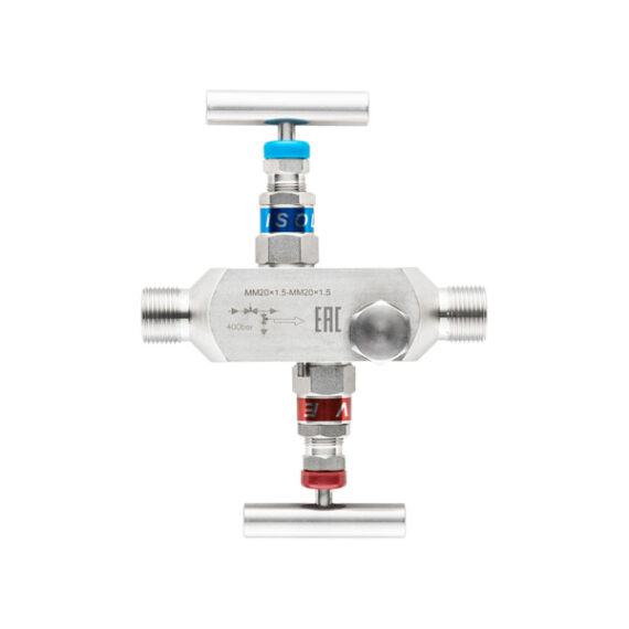 Двухвентильный игольчатый клапан SS-2R, MМ20х1,5-MМ20х1,5 (наруж.-наруж.), нерж. — изображение 7