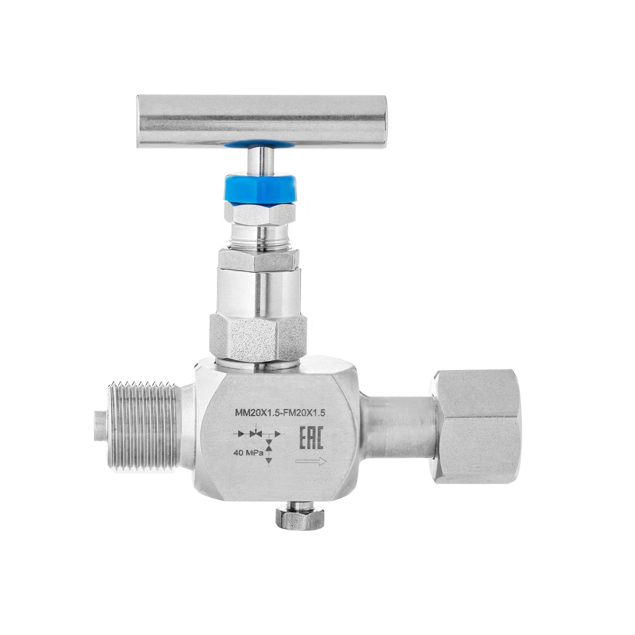 Краны и клапаны Игольчатый клапан FG1/2-FG1/2 (внутр.-внутр.), нерж. Китай — изображение 3