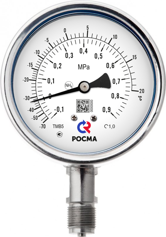 Манометр ТМ-621Р.00(0-25кгс/см²)M20x1,5.1,0.NH3 — изображение 3